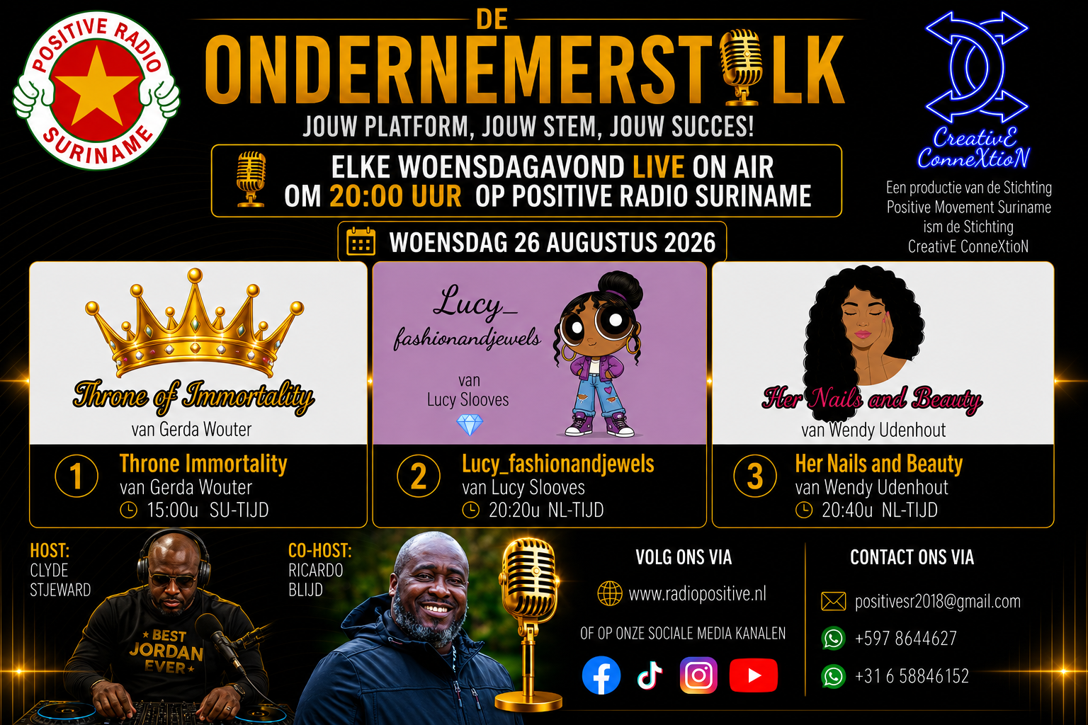 Nederland - Online, 26 augustus 2026 - Radio Positive: Ondernemerstalk met het netwerk SCC